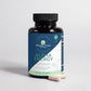 Supplement bottle labeled 'Alpha Energy Capsules' on a light gray background