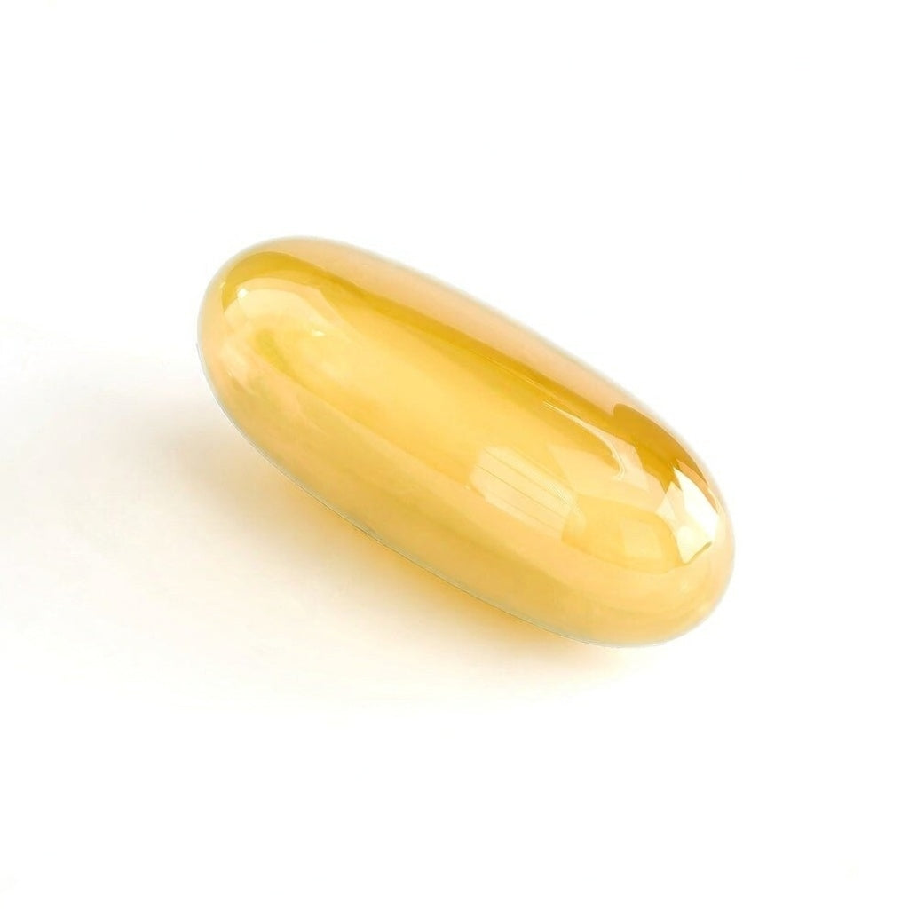 Yellow capsule on a white background